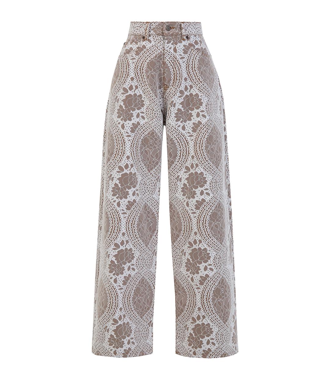 GIUSEPPE DI MORABITO Бежевые полиэстеровые брюки широкие, фото 1