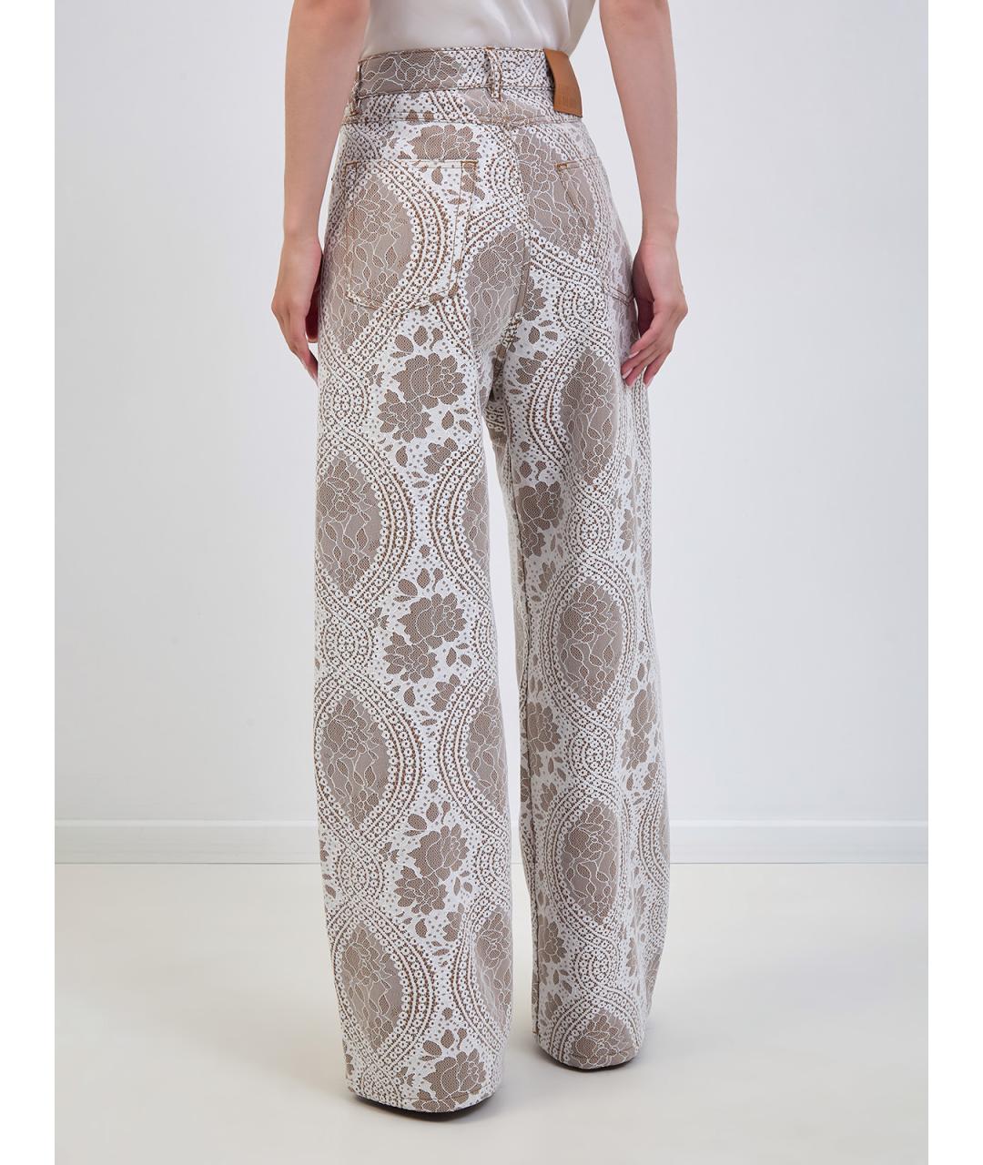 GIUSEPPE DI MORABITO Бежевые полиэстеровые брюки широкие, фото 4