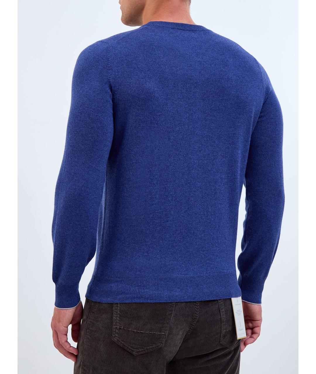BRUNELLO CUCINELLI Синий кашемировый джемпер / свитер, фото 4