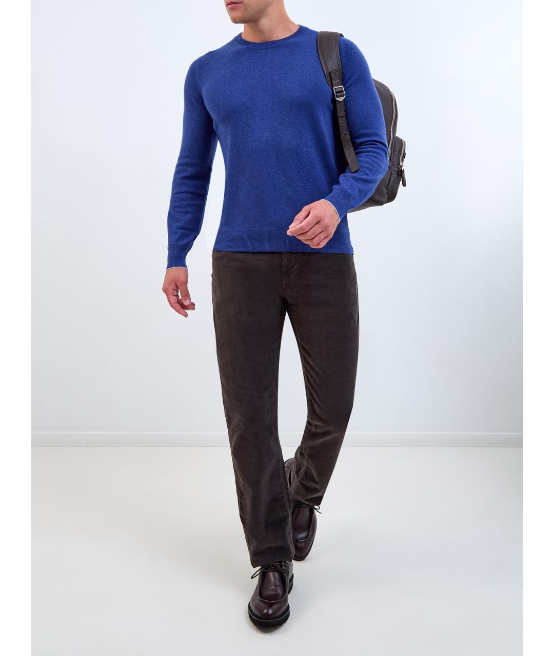 BRUNELLO CUCINELLI Синий кашемировый джемпер / свитер, фото 2