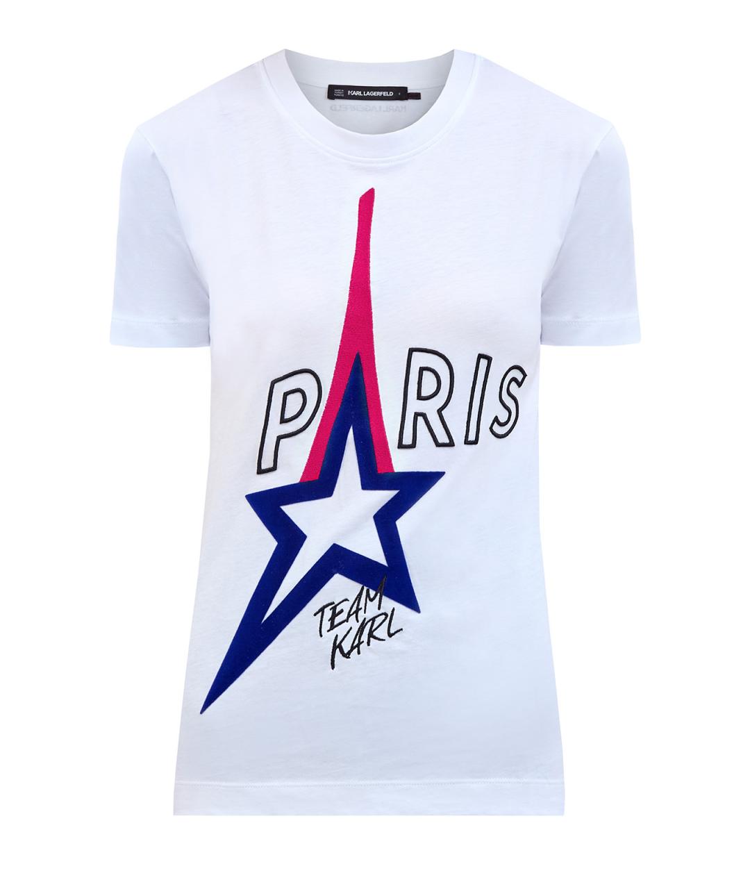 KARL LAGERFELD Белая хлопковая футболка, фото 1