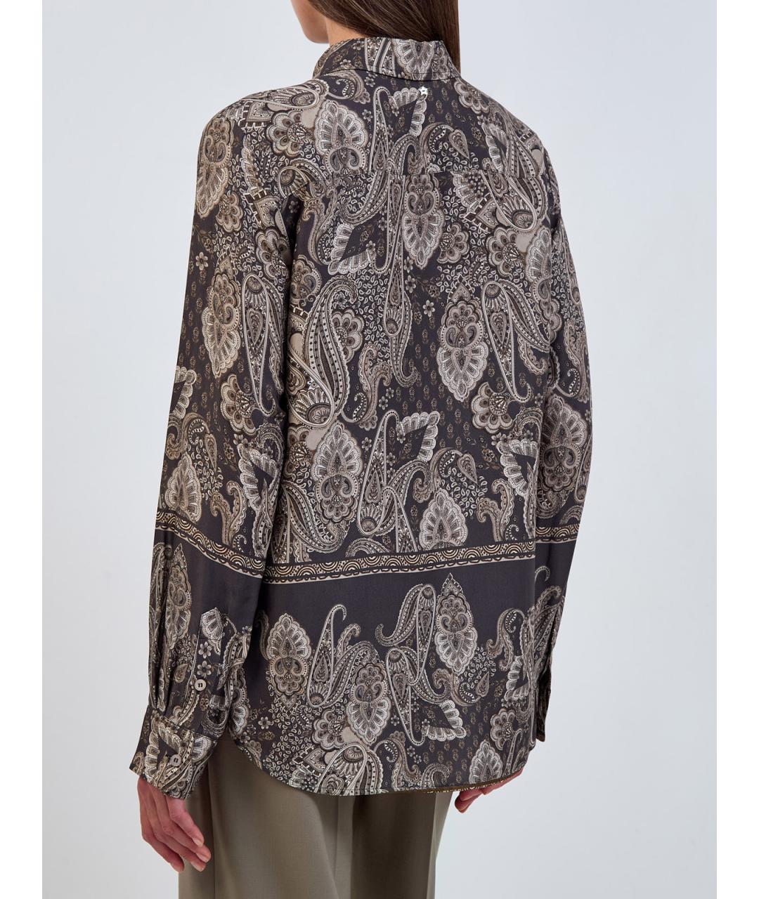 LORENA ANTONIAZZI Коричневая вискозная рубашка, фото 4