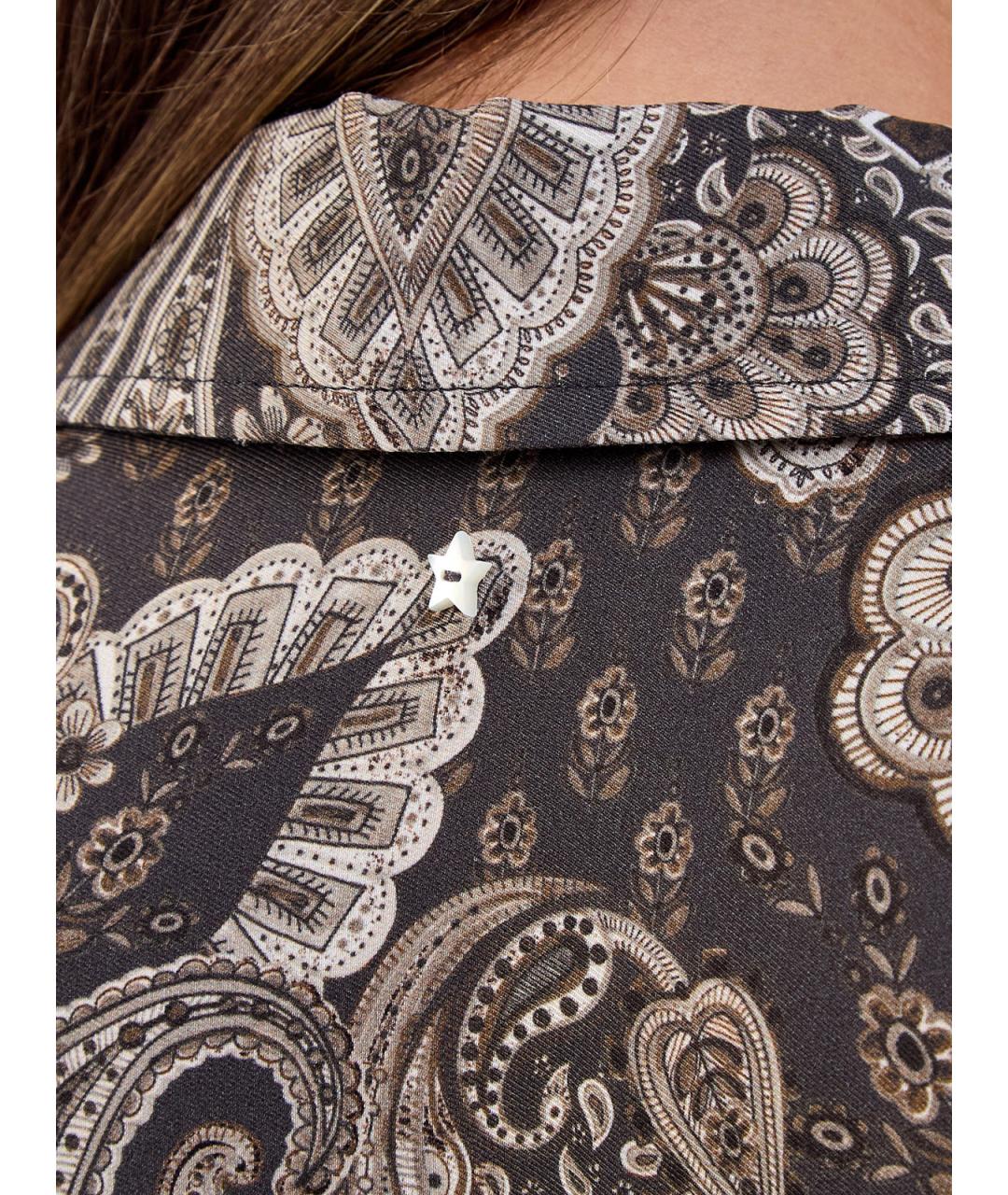 LORENA ANTONIAZZI Коричневая вискозная рубашка, фото 5