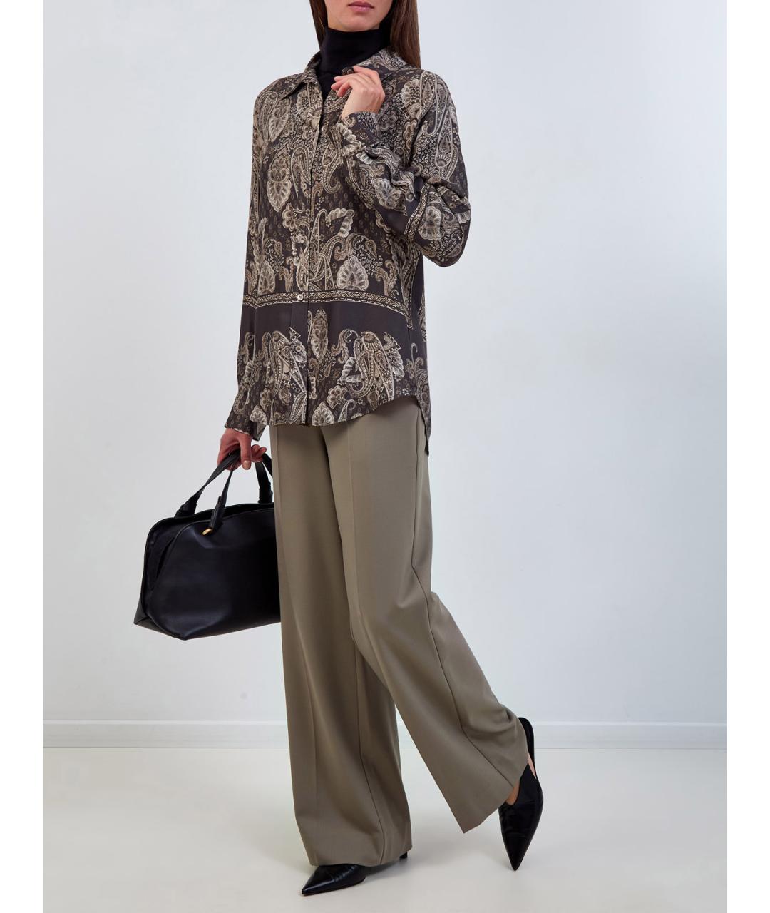 LORENA ANTONIAZZI Коричневая вискозная рубашка, фото 2