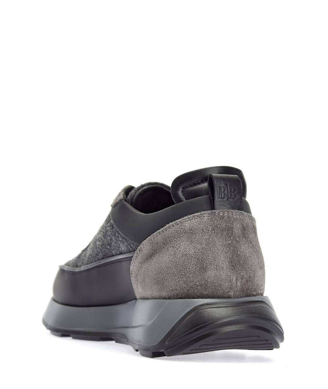 BARRETT Серые кожаные низкие кроссовки / кеды, фото 4