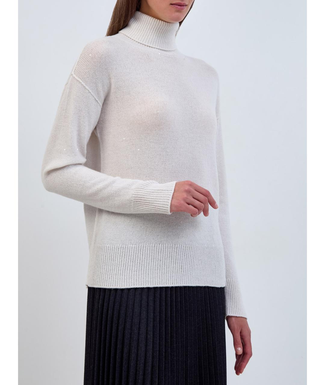 LORENA ANTONIAZZI Белый шерстяной джемпер / свитер, фото 3