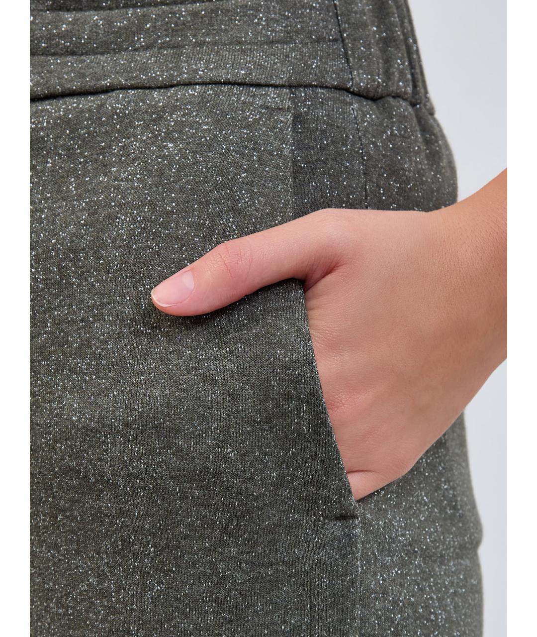 PESERICO Зеленые хлопковые прямые брюки, фото 5