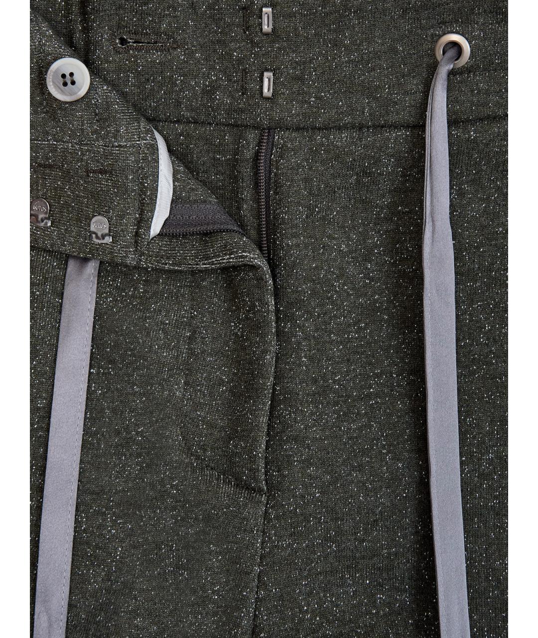 PESERICO Зеленые хлопковые прямые брюки, фото 6