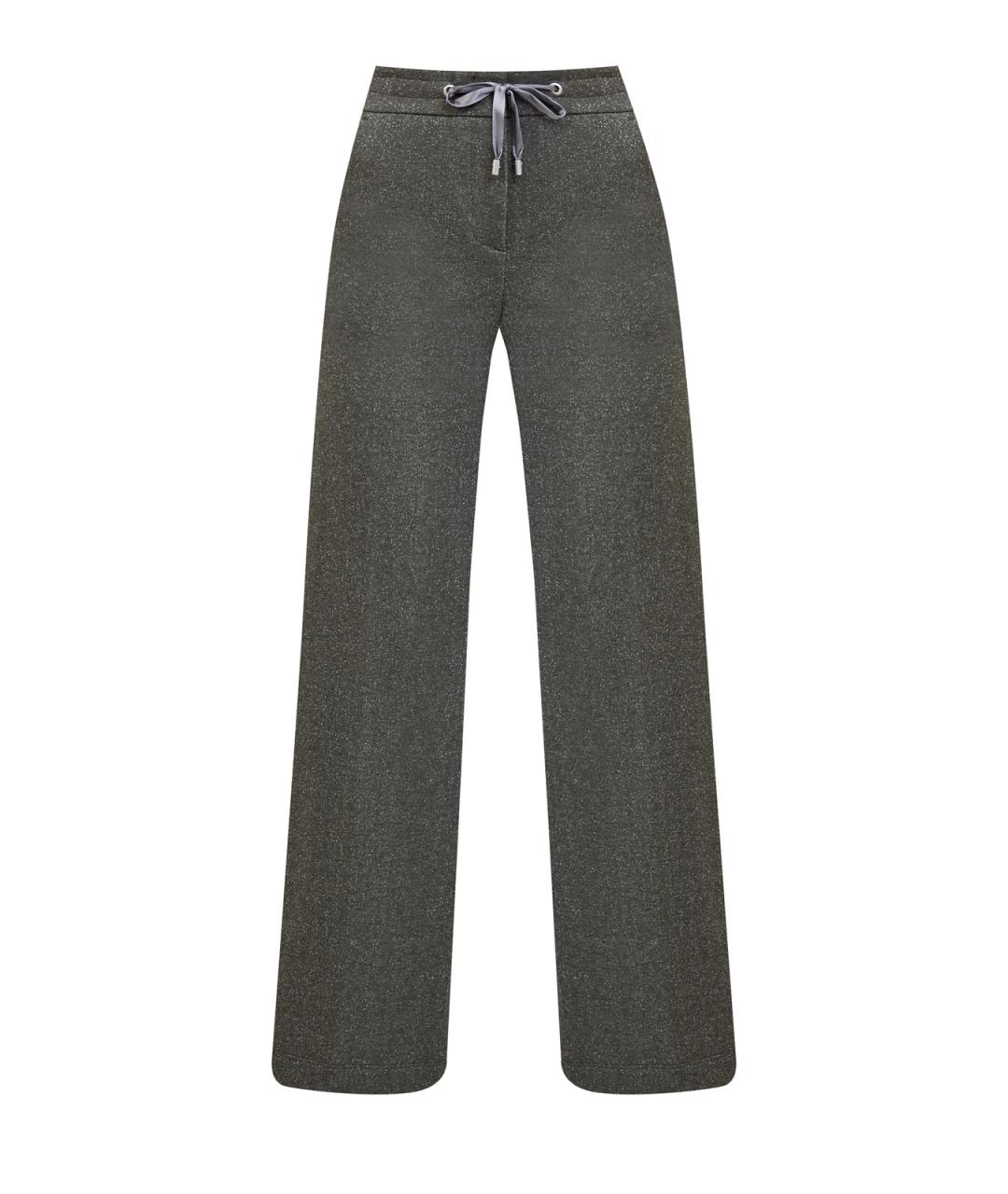 PESERICO Зеленые хлопковые прямые брюки, фото 1