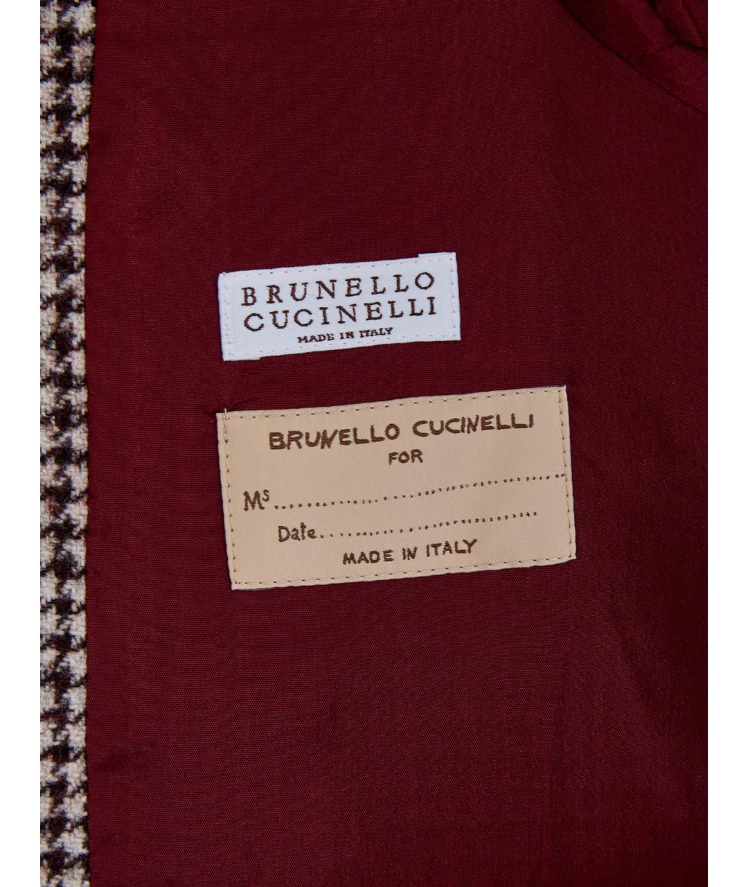 BRUNELLO CUCINELLI Коричневый шерстяной жакет/пиджак, фото 6