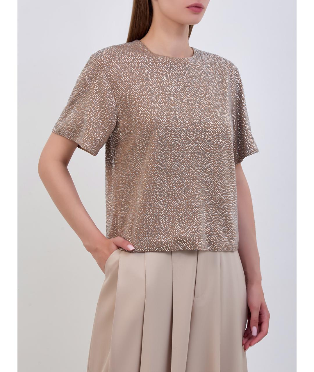 GIUSEPPE DI MORABITO Бежевая вискозная блузы, фото 3