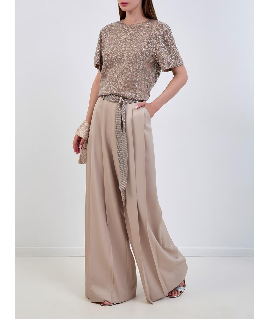 GIUSEPPE DI MORABITO Бежевая вискозная блузы, фото 2