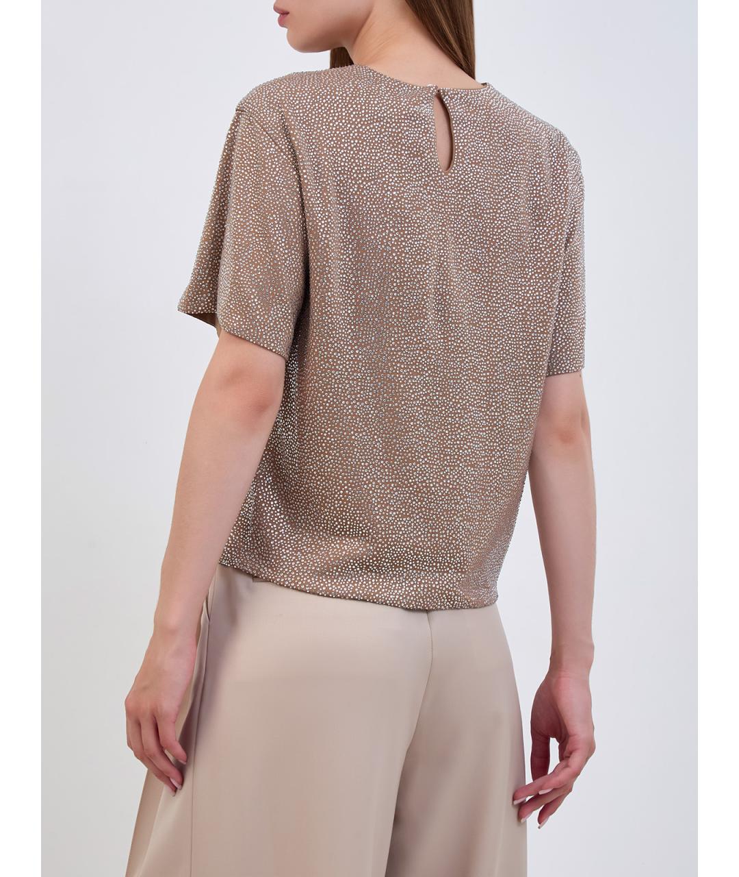 GIUSEPPE DI MORABITO Бежевая вискозная блузы, фото 4