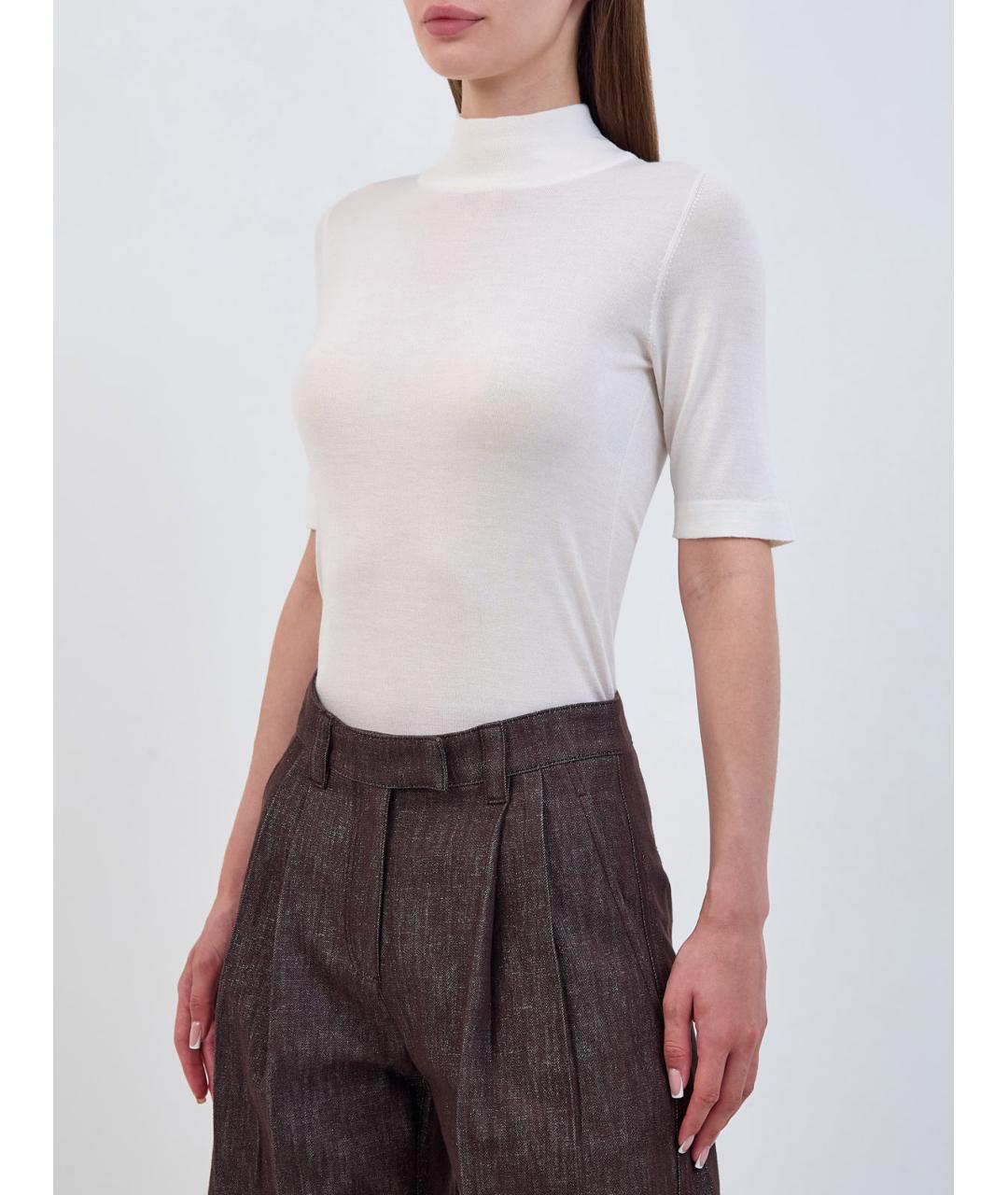 BRUNELLO CUCINELLI Белая кашемировая водолазка, фото 3