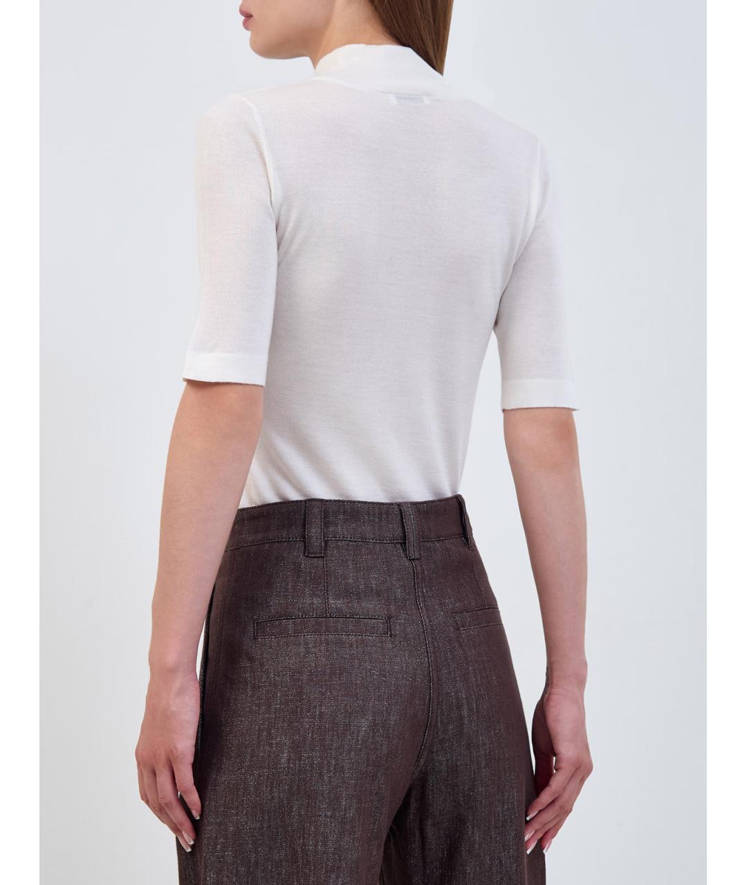 BRUNELLO CUCINELLI Белая кашемировая водолазка, фото 4