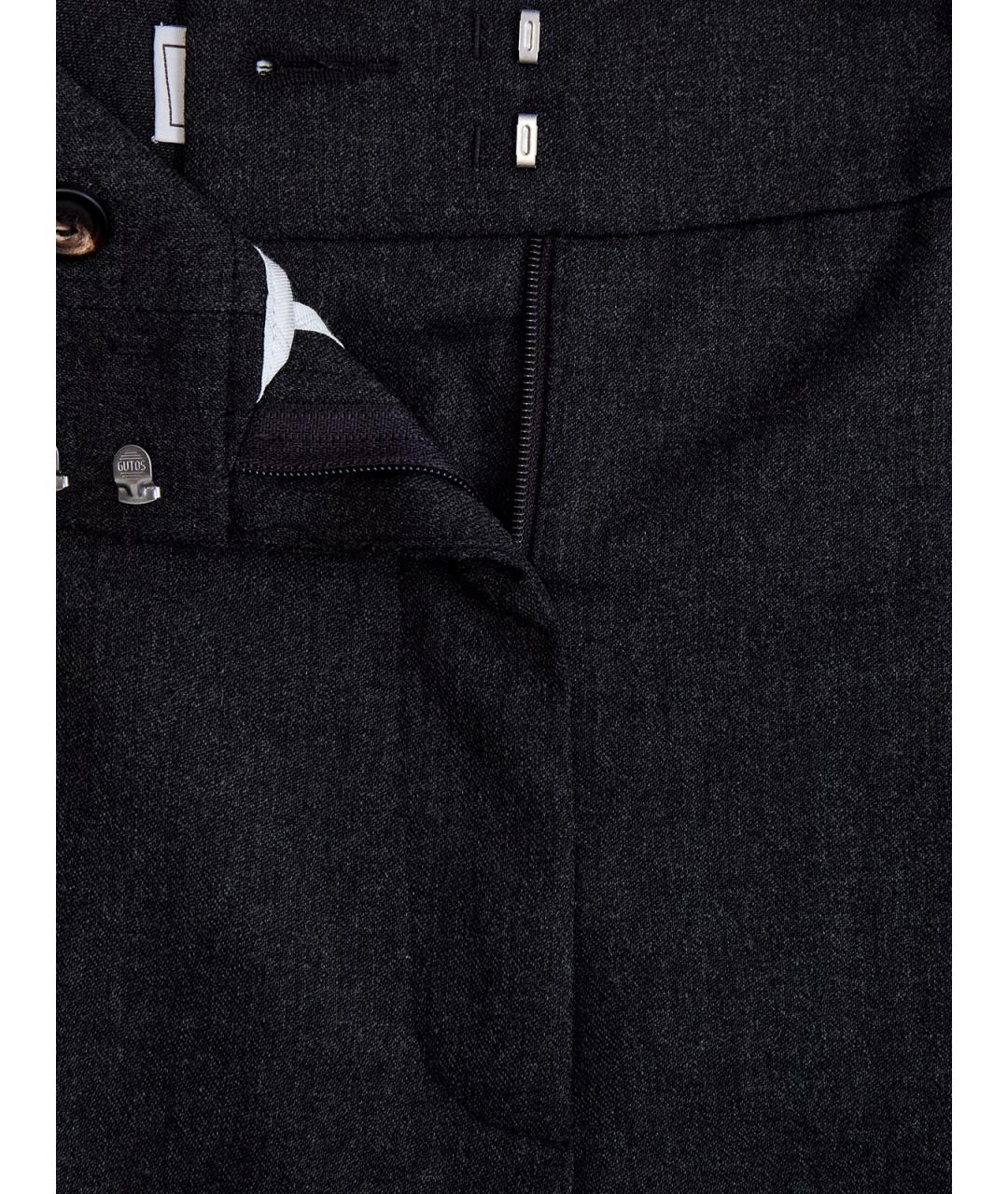 PESERICO Антрацитовые шерстяные прямые брюки, фото 6