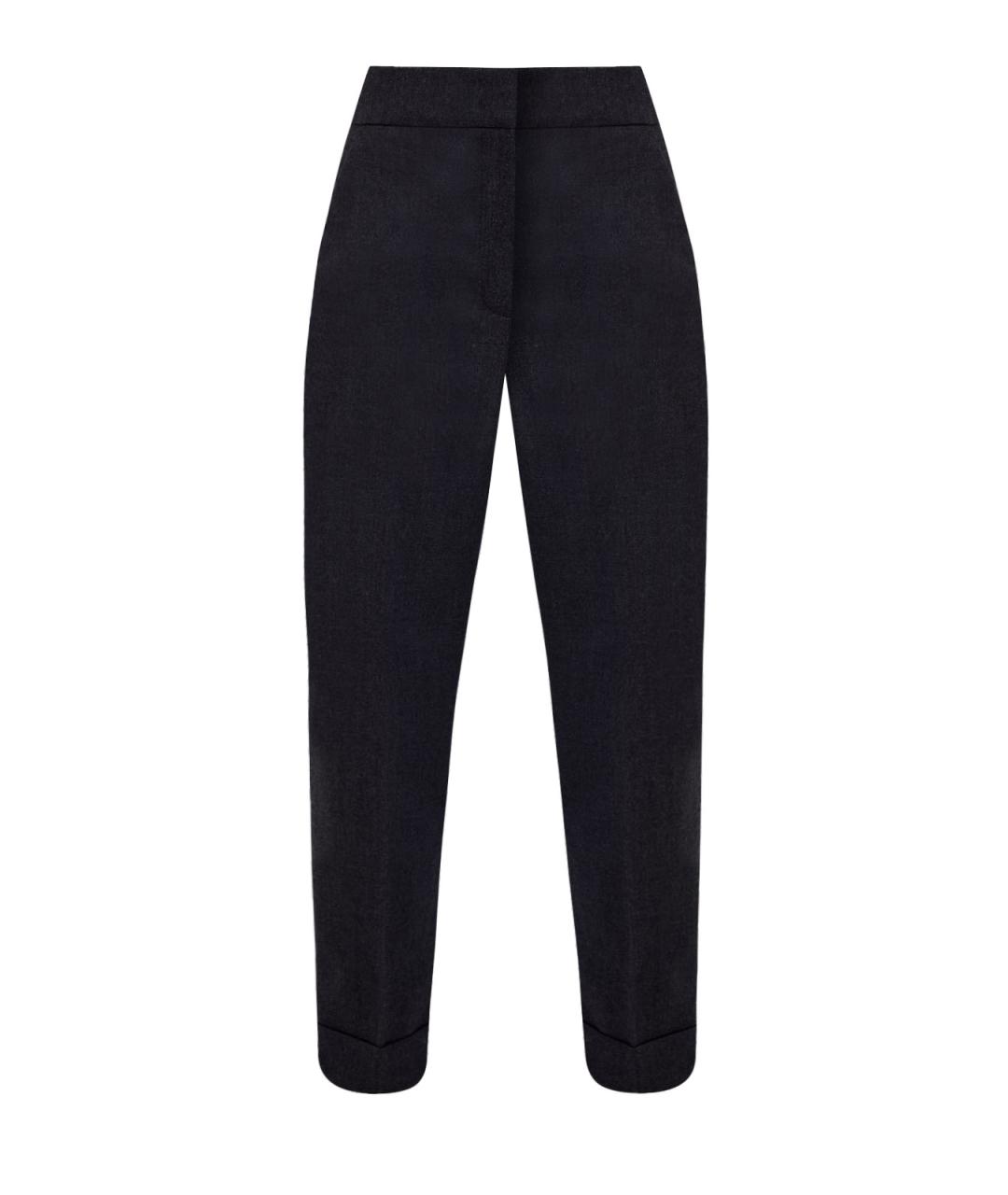 PESERICO Антрацитовые шерстяные прямые брюки, фото 1