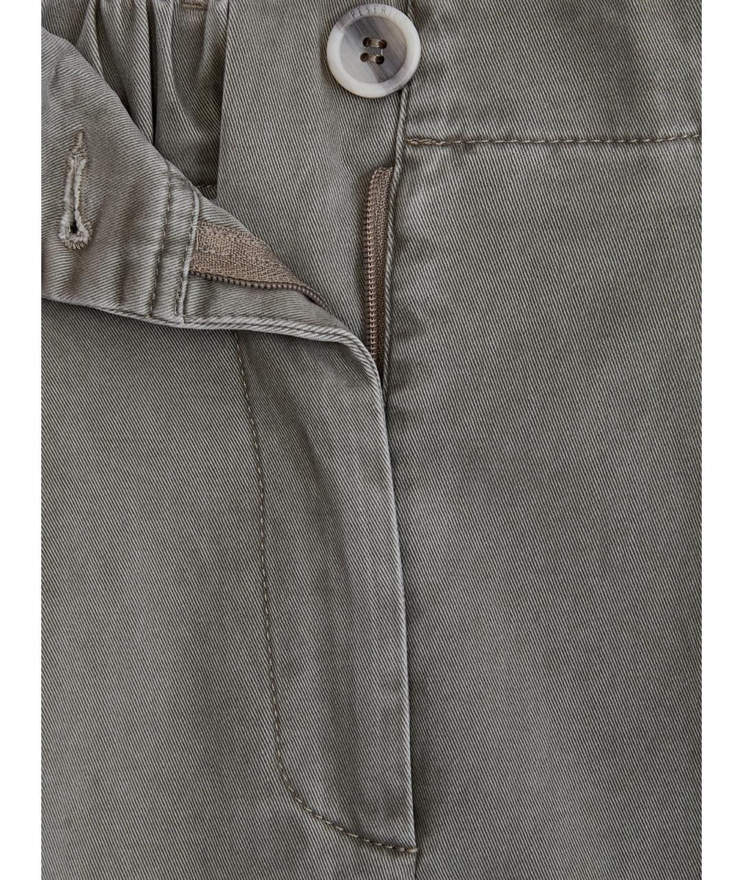 PESERICO Зеленые хлопковые прямые брюки, фото 6