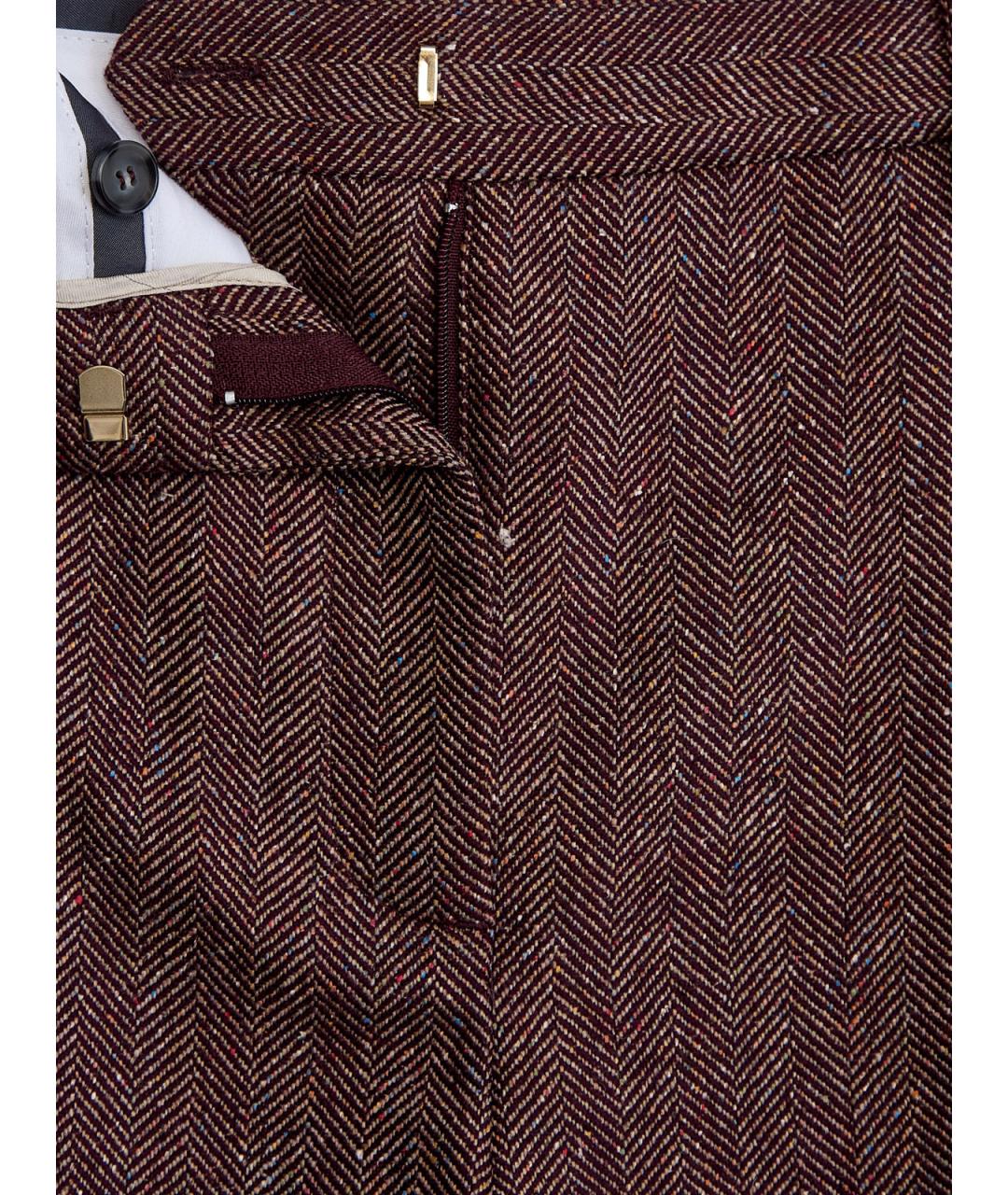 LORENA ANTONIAZZI Бордовые шерстяные брюки широкие, фото 6