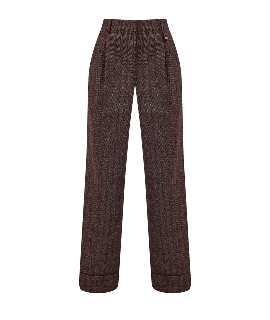 LORENA ANTONIAZZI Бордовые шерстяные брюки широкие, фото 1