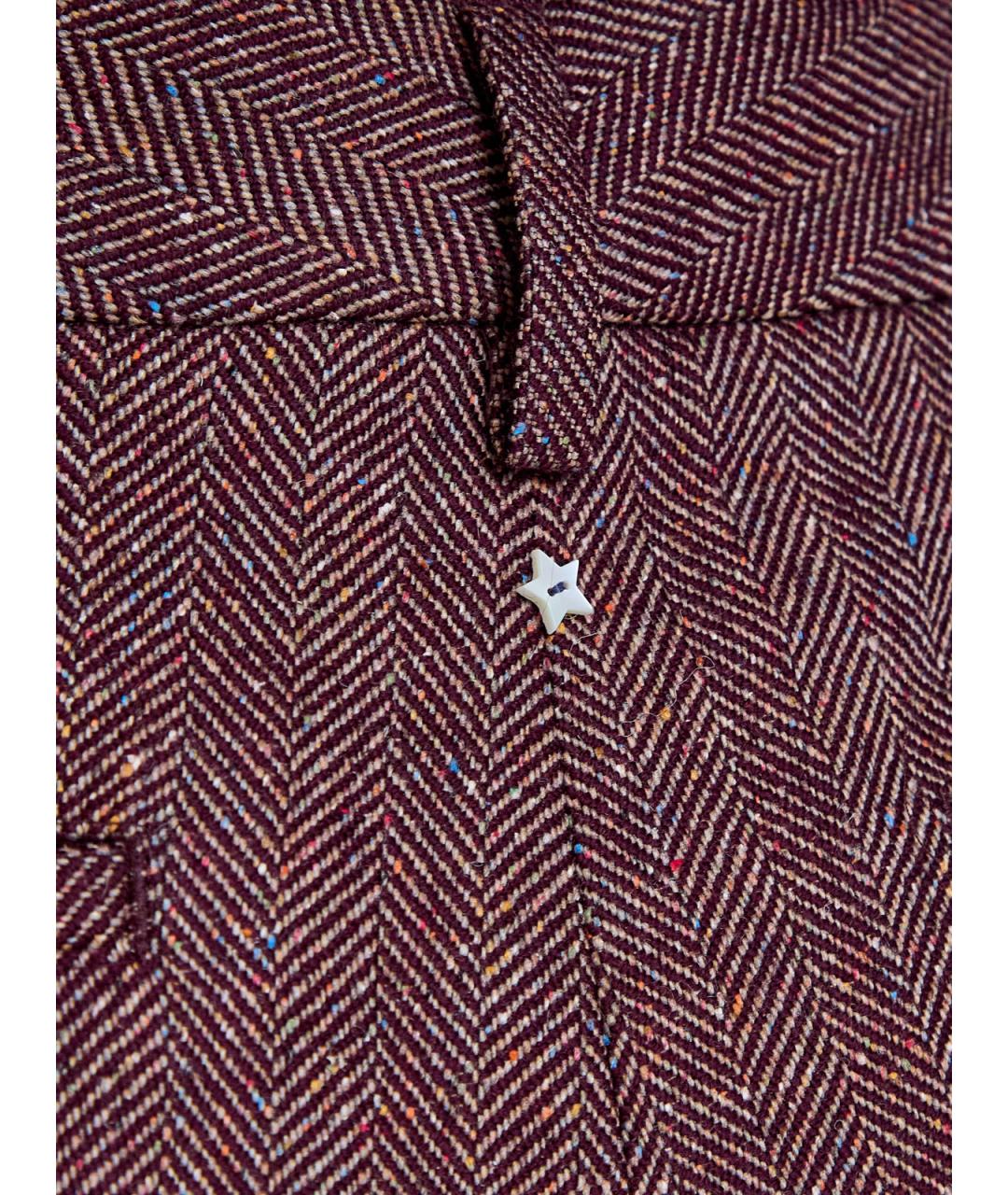 LORENA ANTONIAZZI Бордовые шерстяные брюки широкие, фото 5