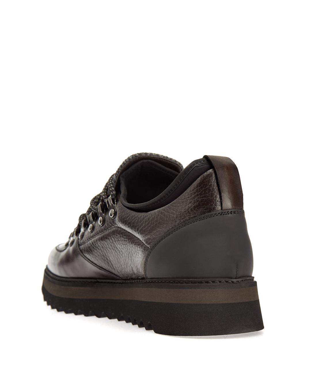 BARRETT Коричневые кожаные низкие кроссовки / кеды, фото 4