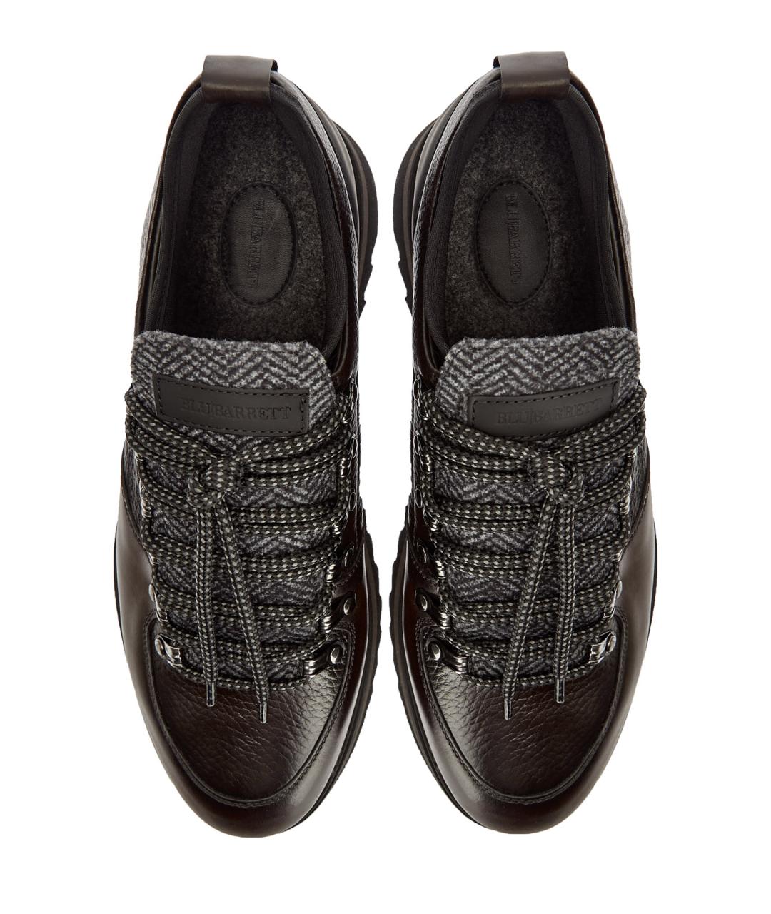 BARRETT Коричневые кожаные низкие кроссовки / кеды, фото 5