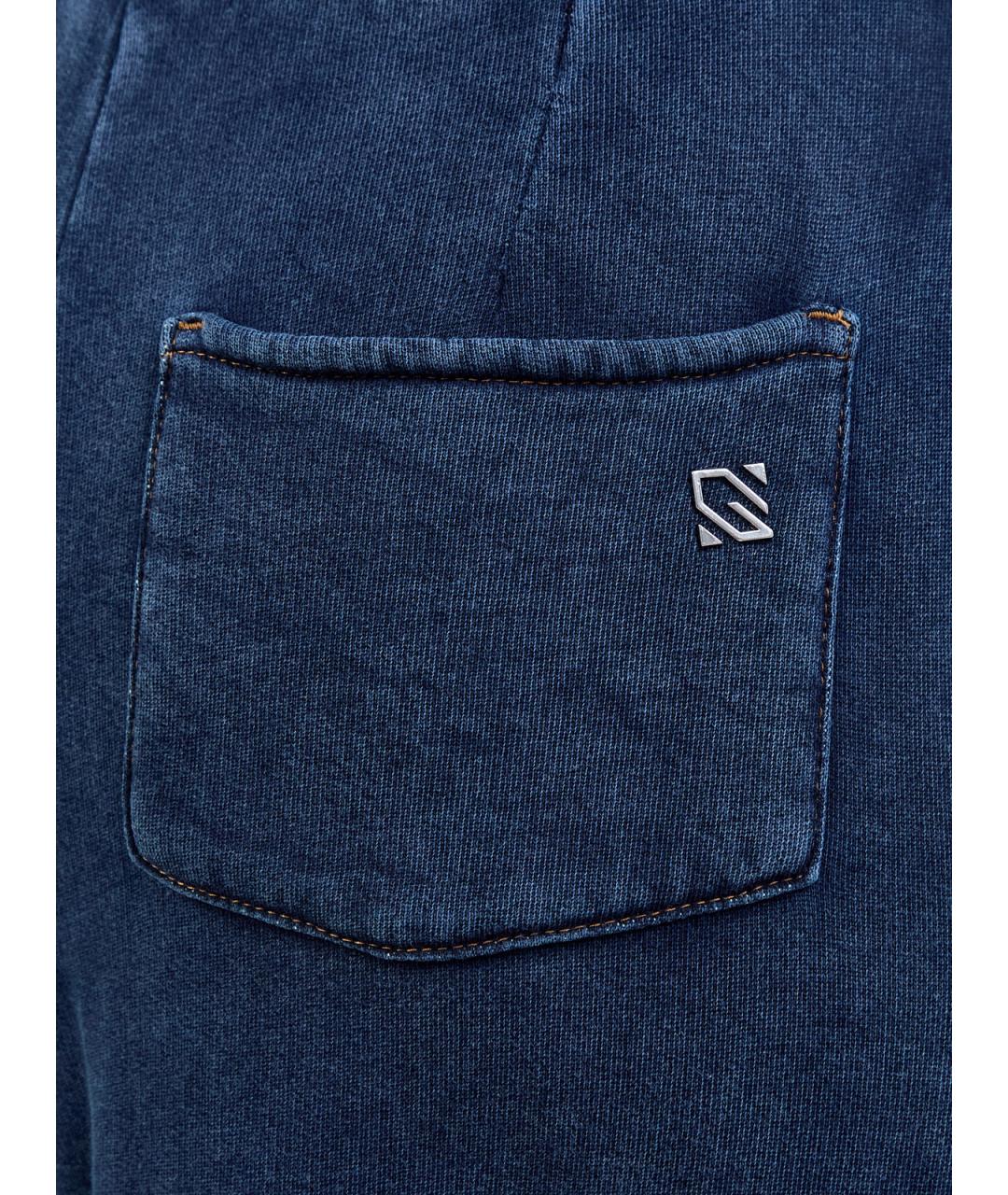 GIUSEPPE DI MORABITO Синие хлопковые брюки широкие, фото 5