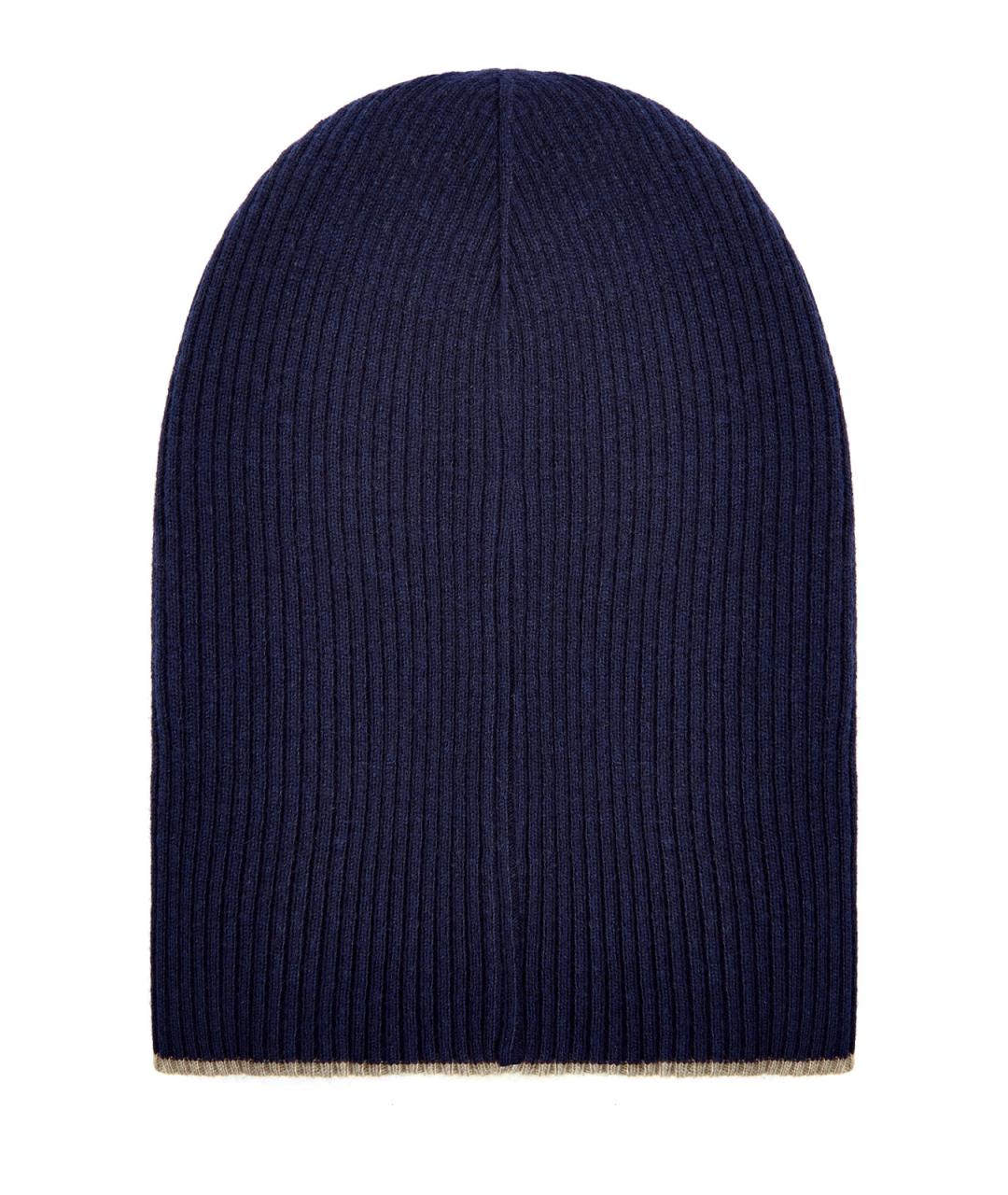 BRUNELLO CUCINELLI Синяя кашемировая шапка, фото 3