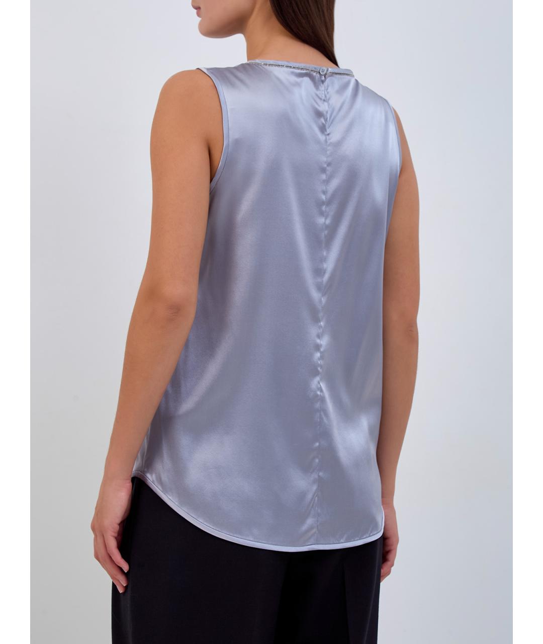 PESERICO Фиолетовая шелковая блузы, фото 4