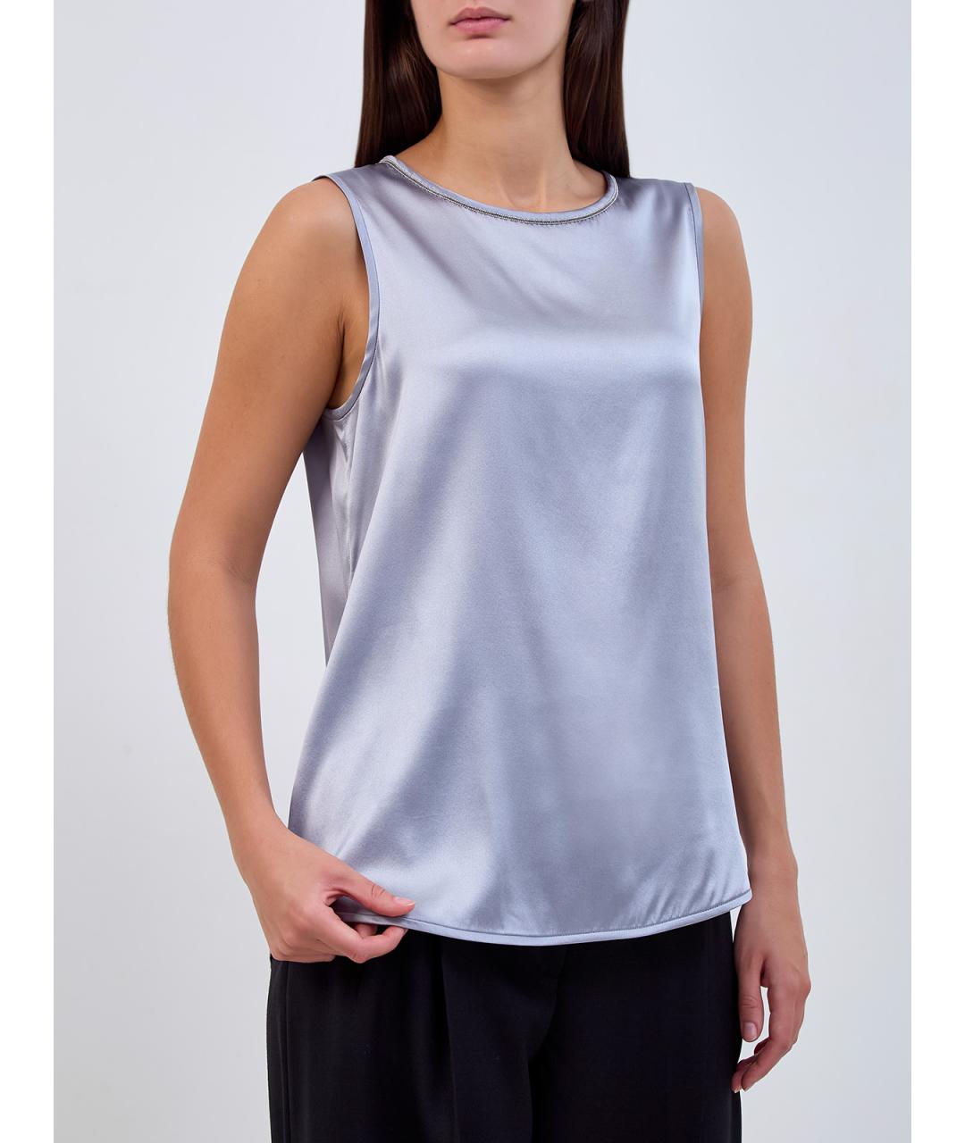 PESERICO Фиолетовая шелковая блузы, фото 3