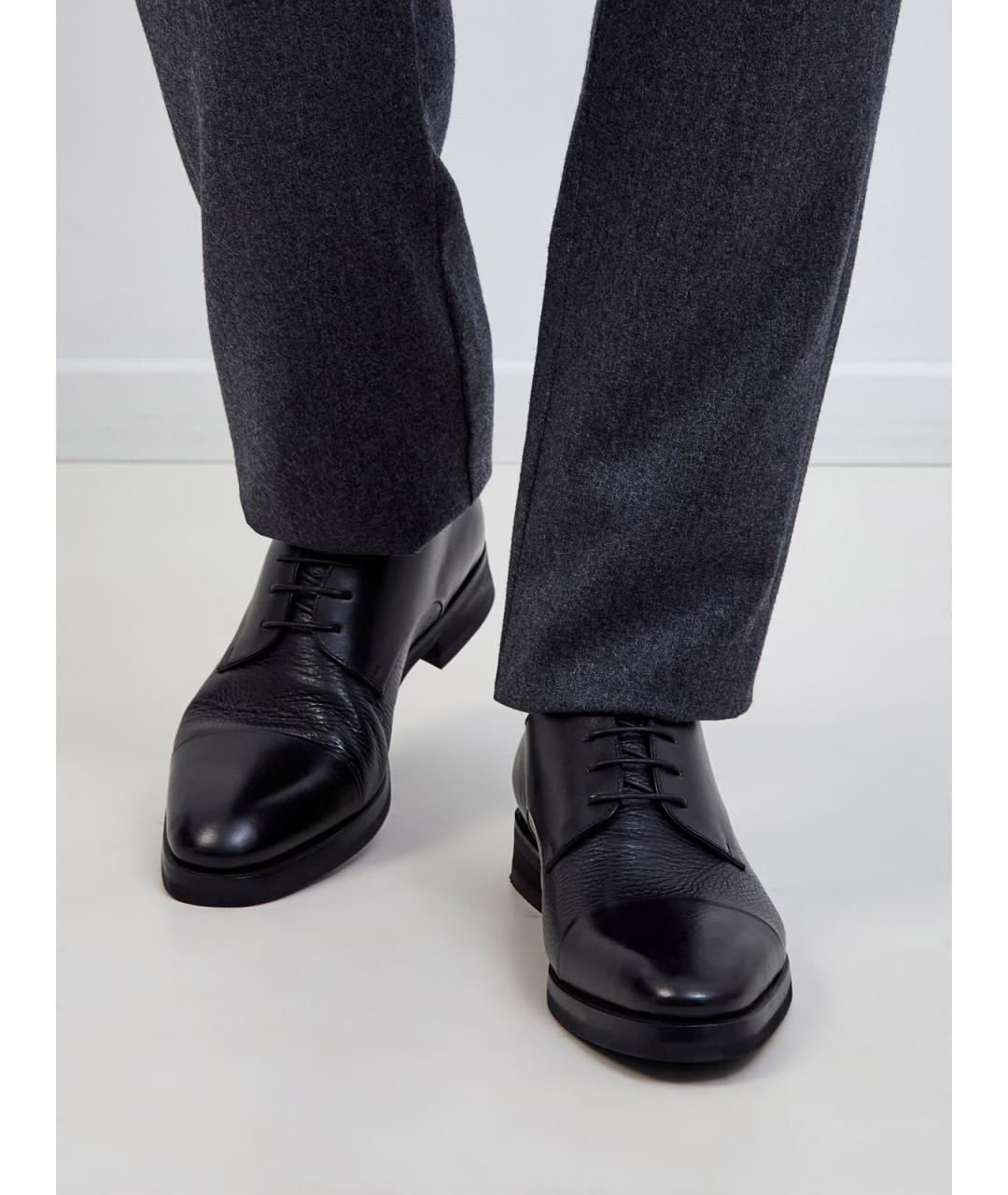 BARRETT Черные кожаные туфли, фото 2