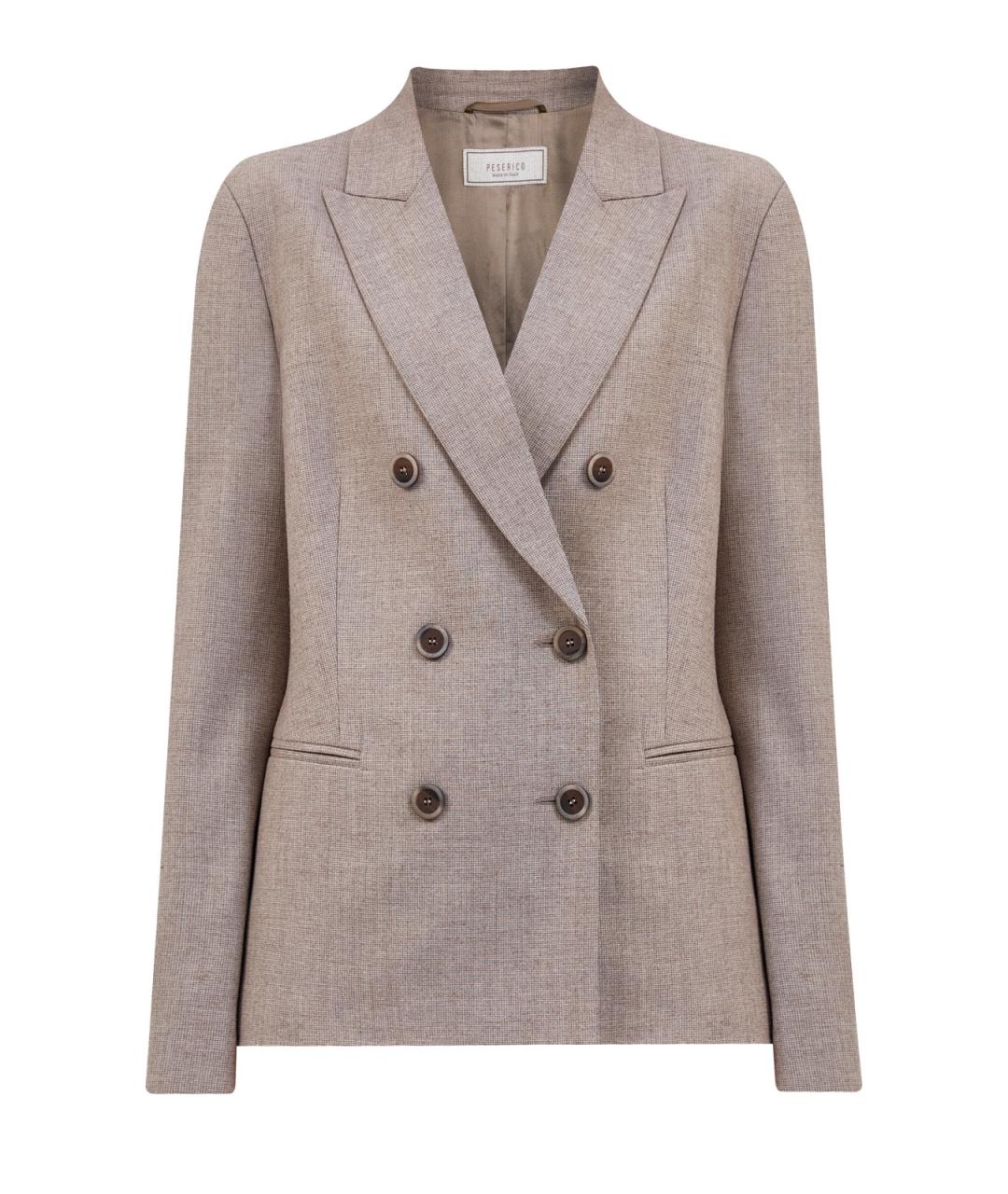 PESERICO Бежевый шерстяной жакет/пиджак, фото 1