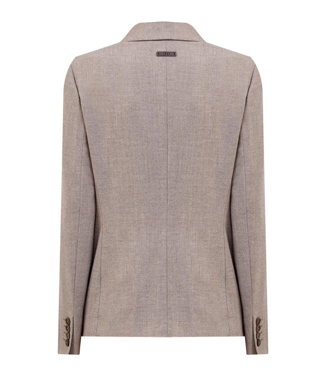 PESERICO Бежевый шерстяной жакет/пиджак, фото 2