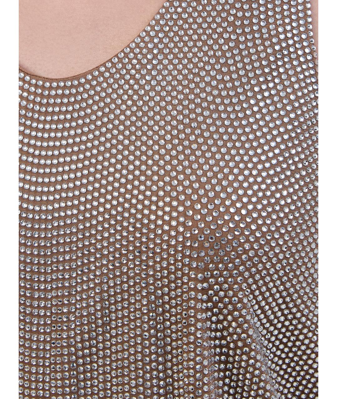 GIUSEPPE DI MORABITO Бежевое вискозное повседневное платье, фото 5