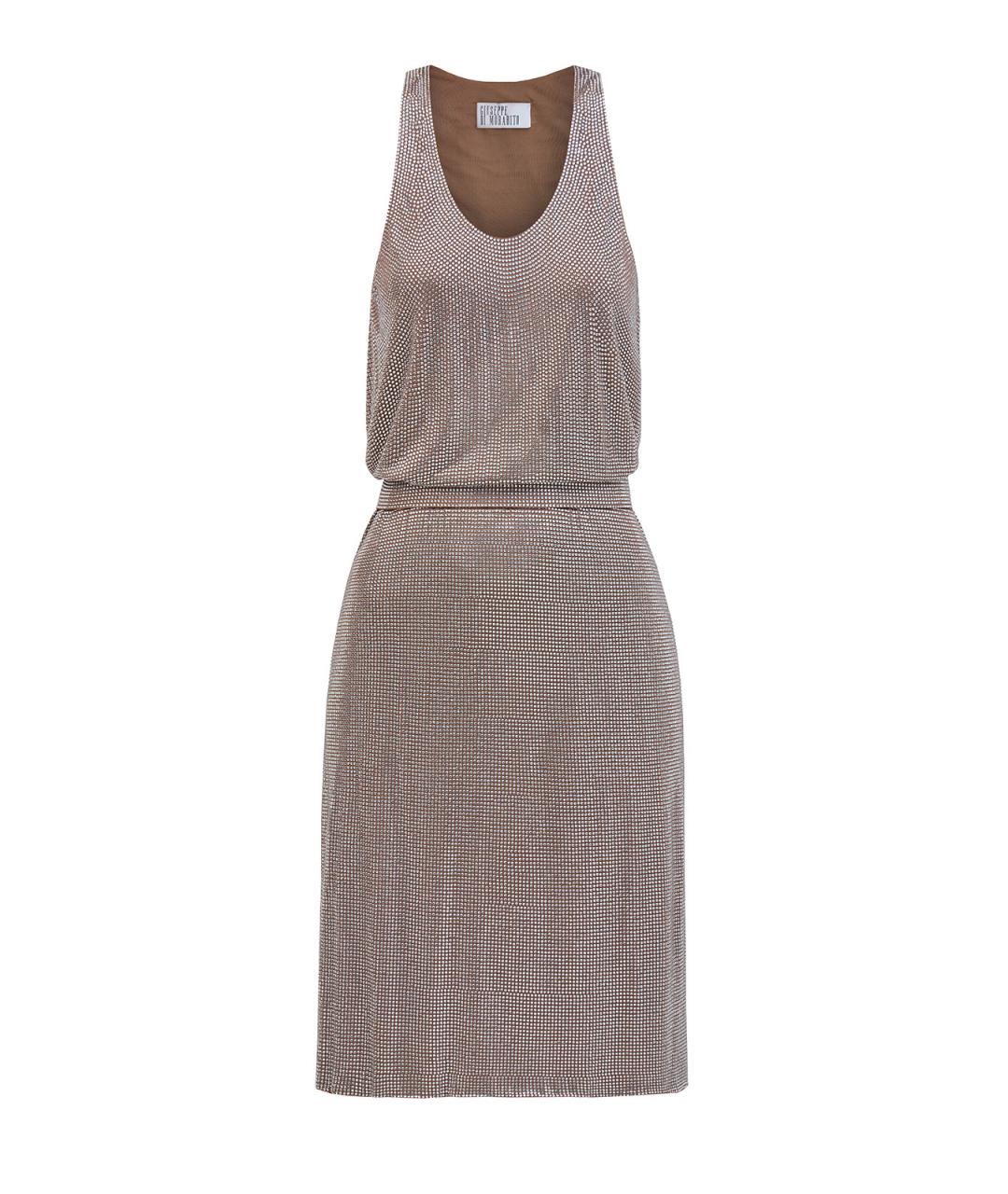 GIUSEPPE DI MORABITO Бежевое вискозное повседневное платье, фото 1