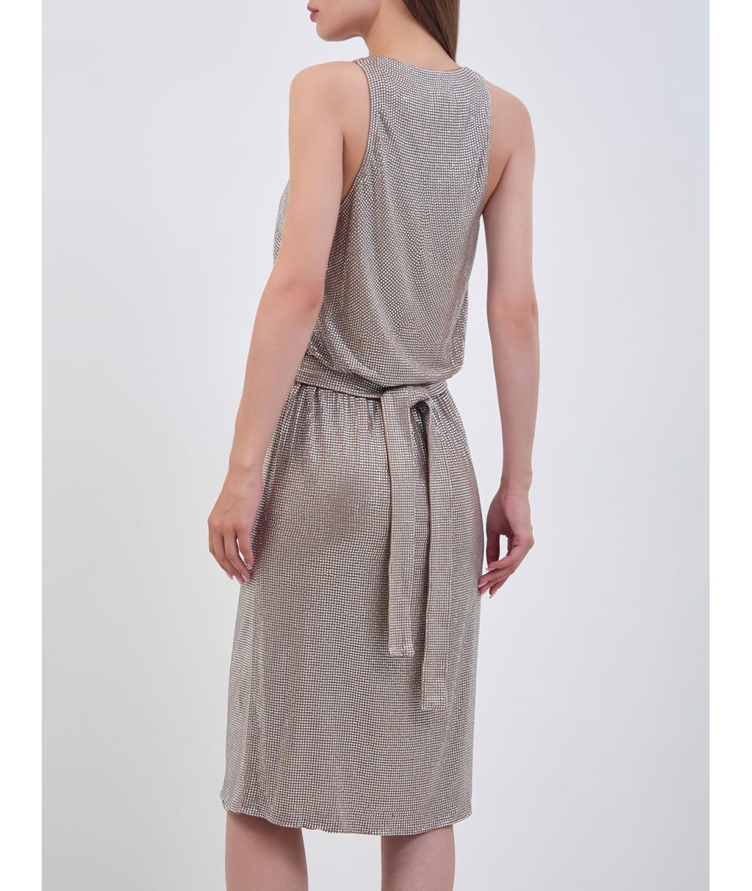 GIUSEPPE DI MORABITO Бежевое вискозное повседневное платье, фото 4