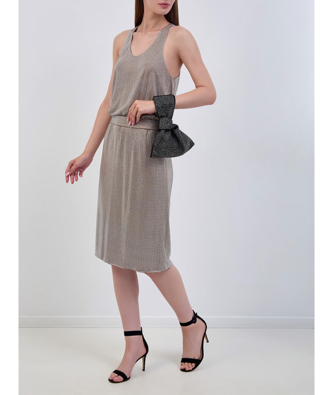 GIUSEPPE DI MORABITO Бежевое вискозное повседневное платье, фото 2