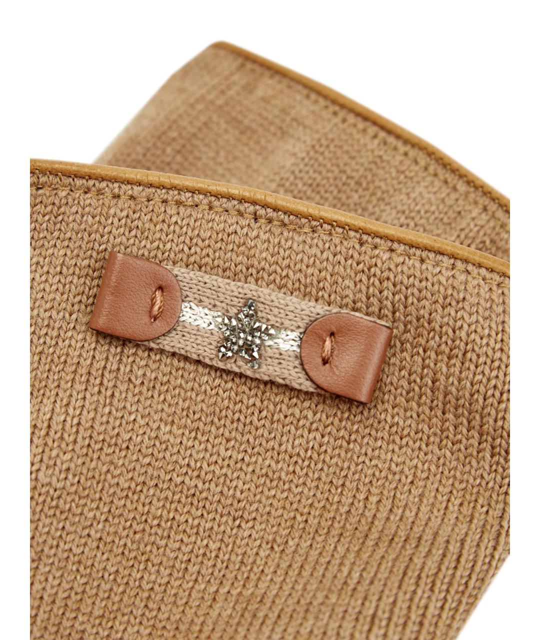 LORENA ANTONIAZZI Коричневые шерстяные перчатки, фото 5