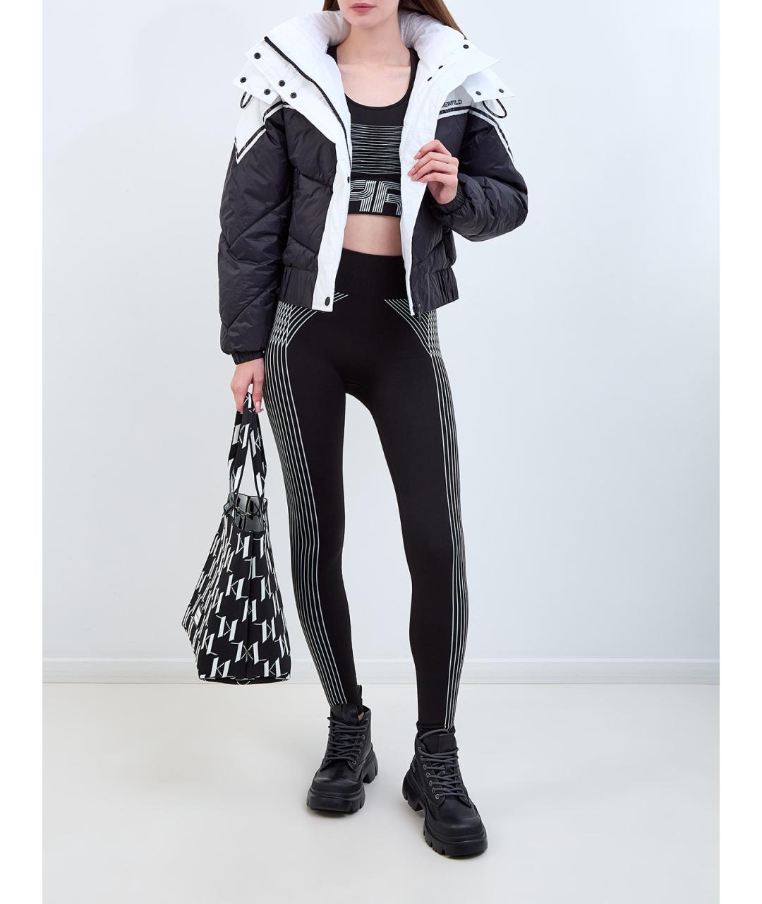 KARL LAGERFELD Черные полиамидовые леггинсы и велосипедки, фото 2