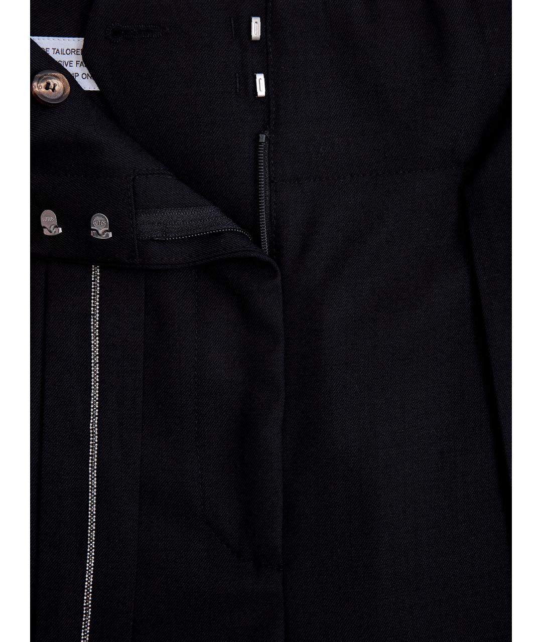 PESERICO Черные шерстяные прямые брюки, фото 6