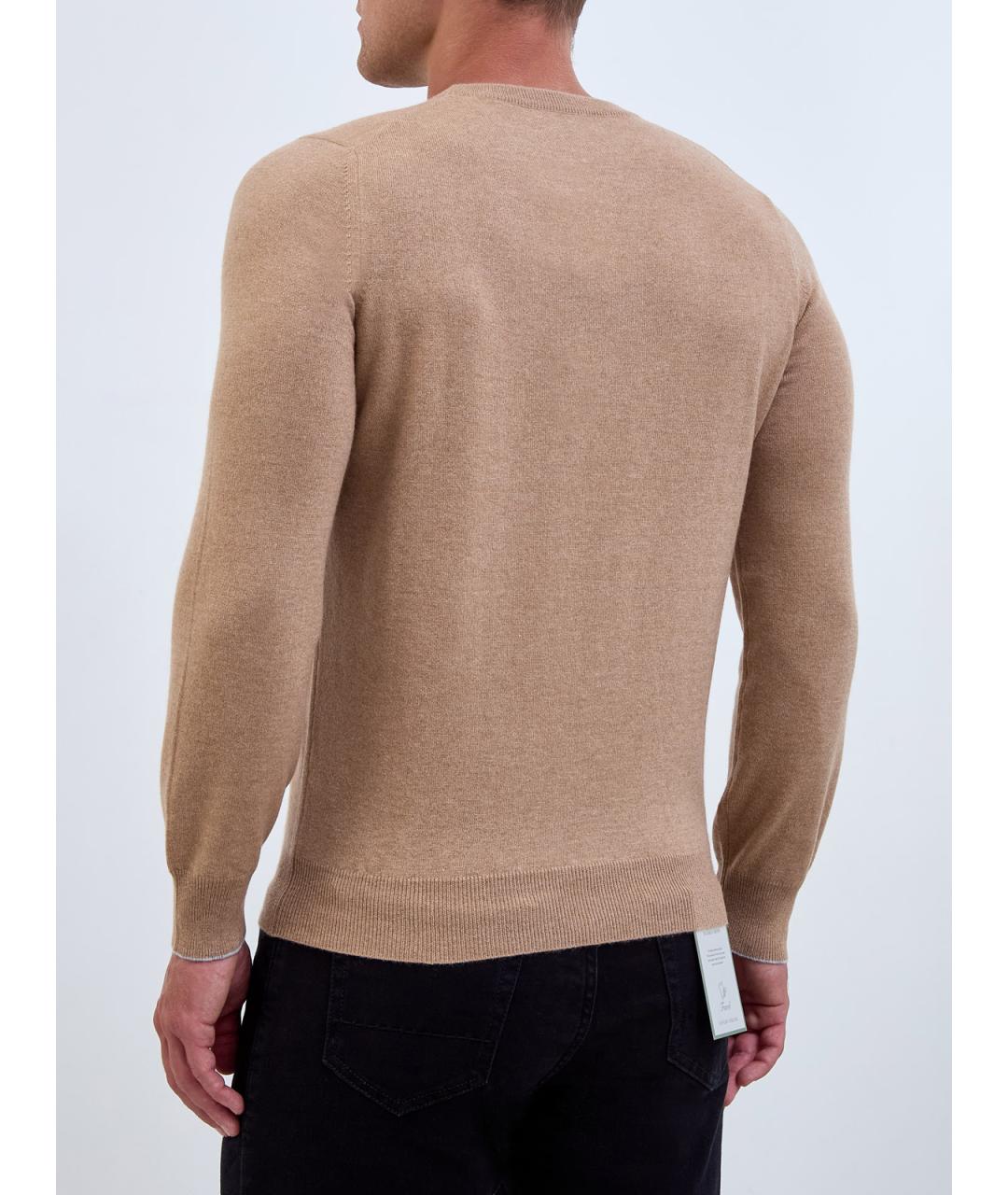 BRUNELLO CUCINELLI Коричневый кашемировый джемпер / свитер, фото 4