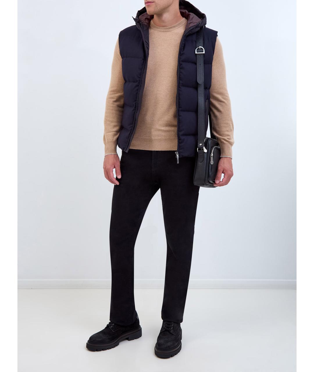 BRUNELLO CUCINELLI Коричневый кашемировый джемпер / свитер, фото 2