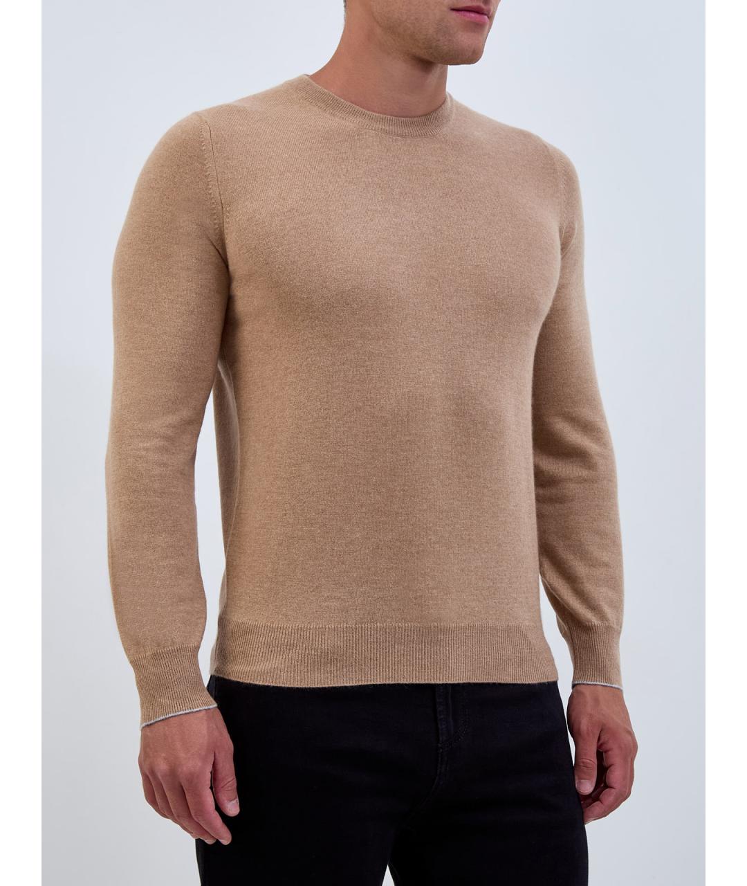 BRUNELLO CUCINELLI Коричневый кашемировый джемпер / свитер, фото 3