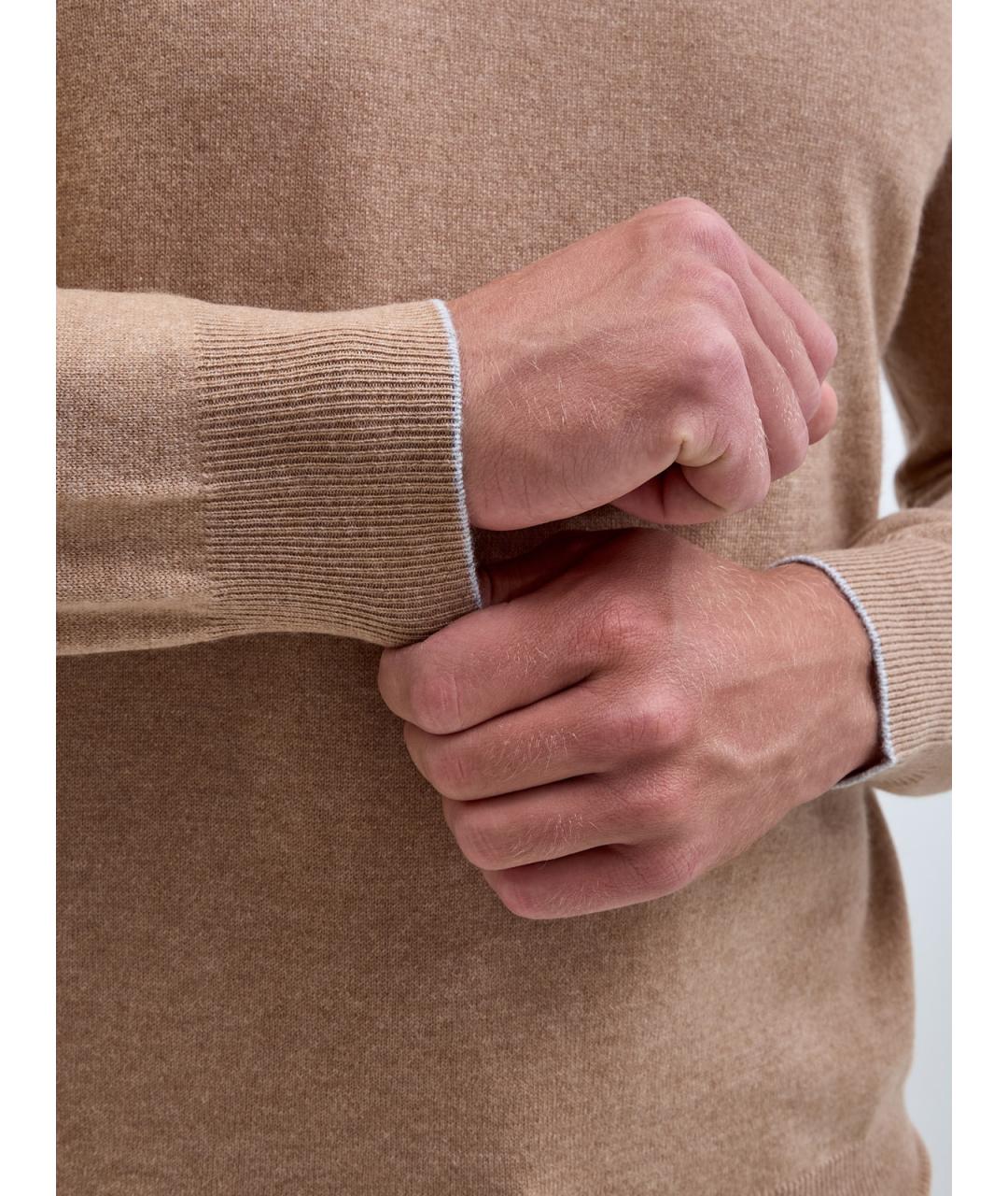 BRUNELLO CUCINELLI Коричневый кашемировый джемпер / свитер, фото 5
