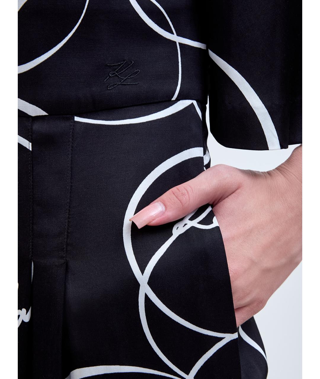 KARL LAGERFELD Черный вискозный комбинезон, фото 5