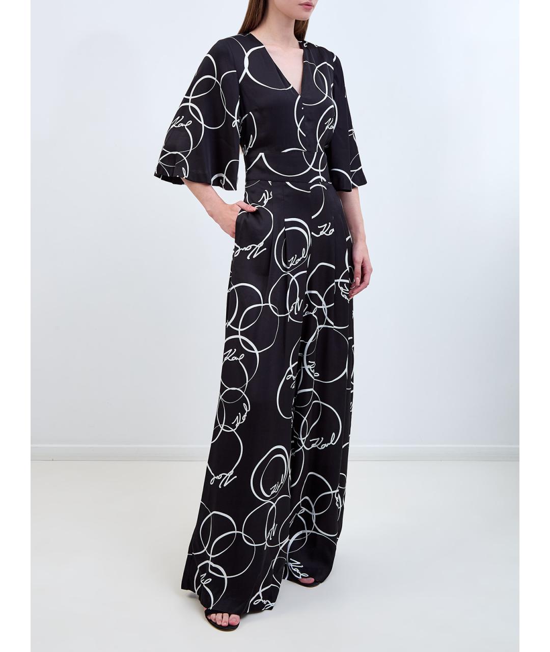 KARL LAGERFELD Черный вискозный комбинезон, фото 2