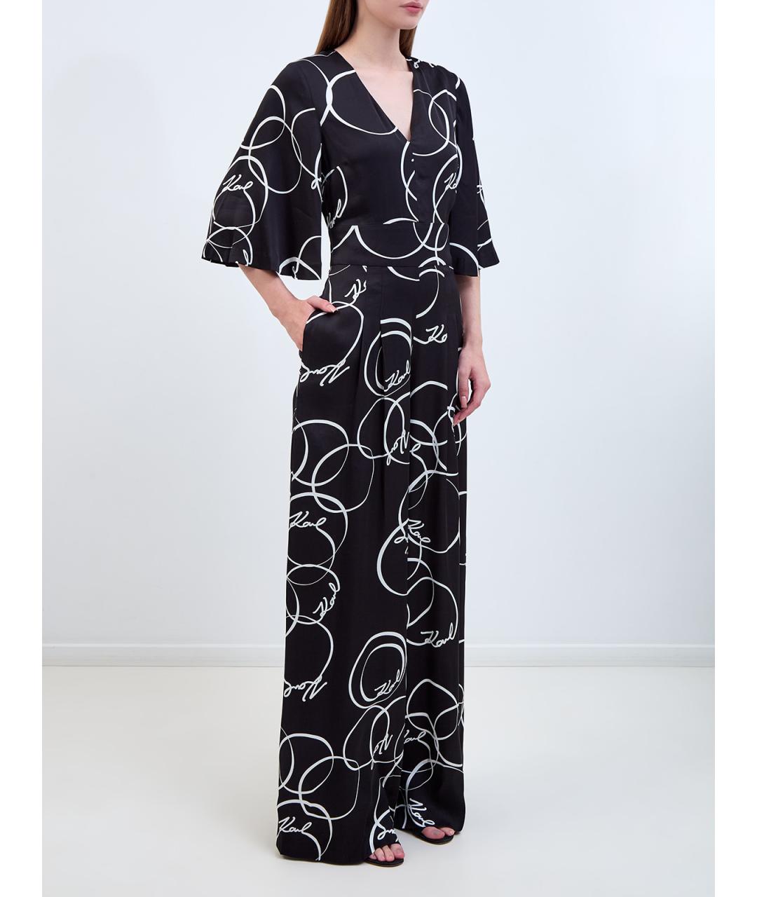 KARL LAGERFELD Черный вискозный комбинезон, фото 3