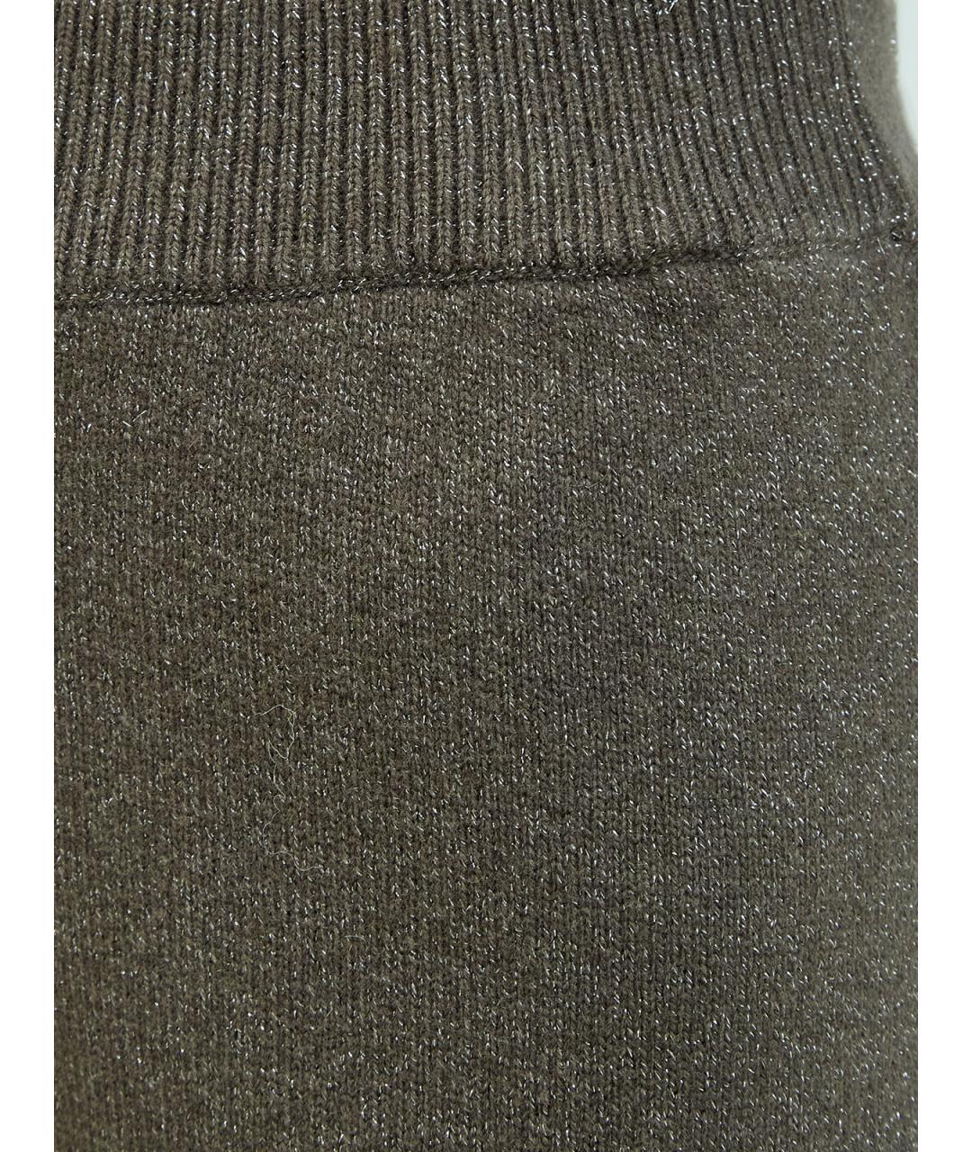 PESERICO Зеленые шерстяные прямые брюки, фото 5