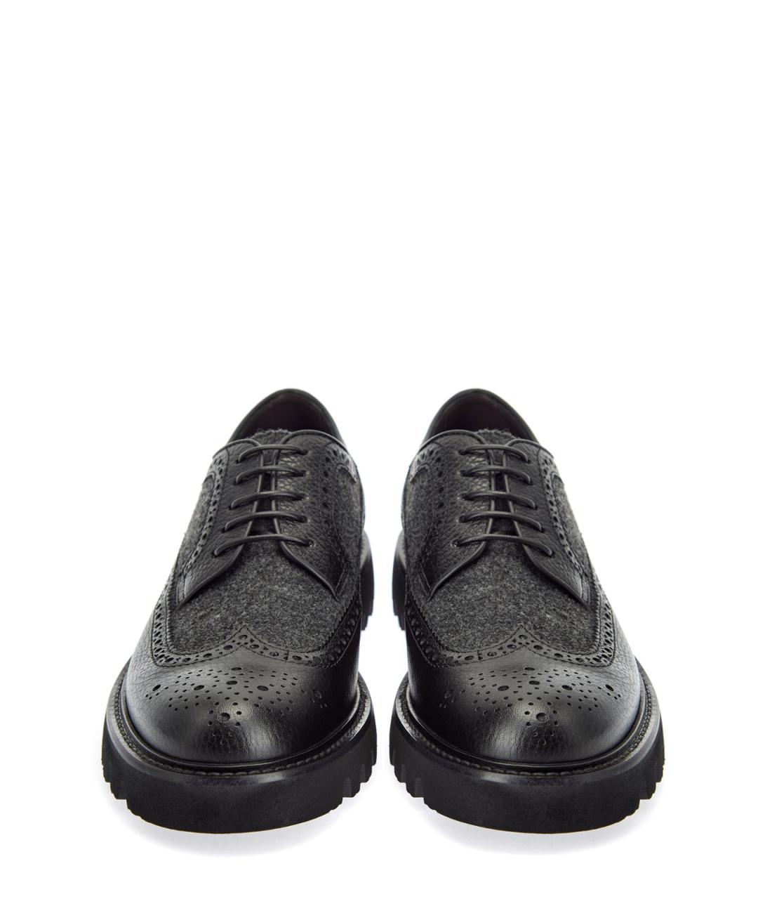 BARRETT Антрацитовые кожаные низкие ботинки, фото 6